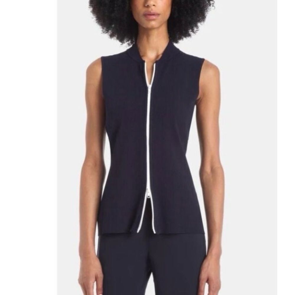 Capsule 121 Star Vest Navy Zip Front Sleeveless Vest XL  Activewear Layering